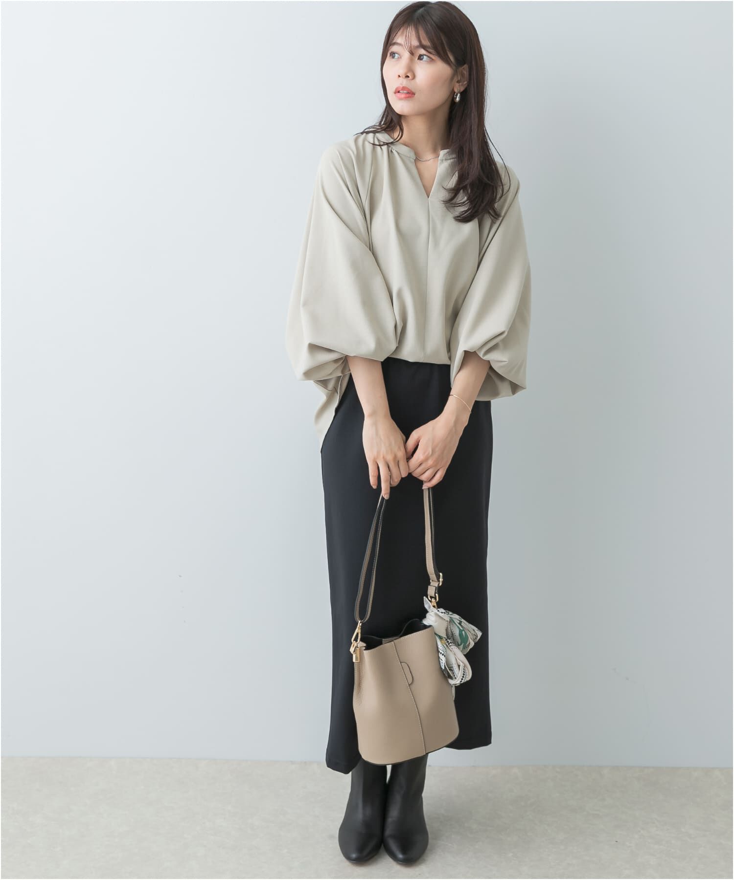 URBAN RESEARCH ROSSO「F by ROSSO　イージーケアバルーンスリーブブラウス」|シャツ・ブラウス|