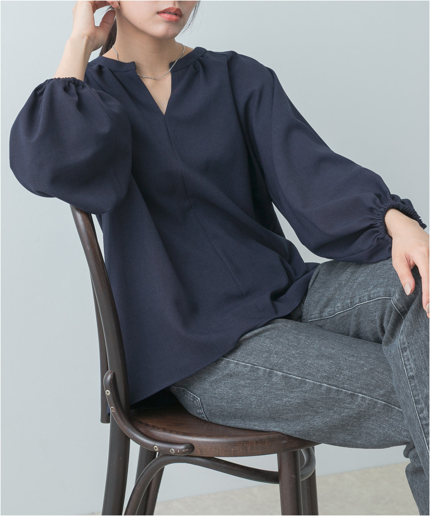 URBAN RESEARCH ROSSO「F by ROSSO　イージーケアバルーンスリーブブラウス」|シャツ・ブラウス|