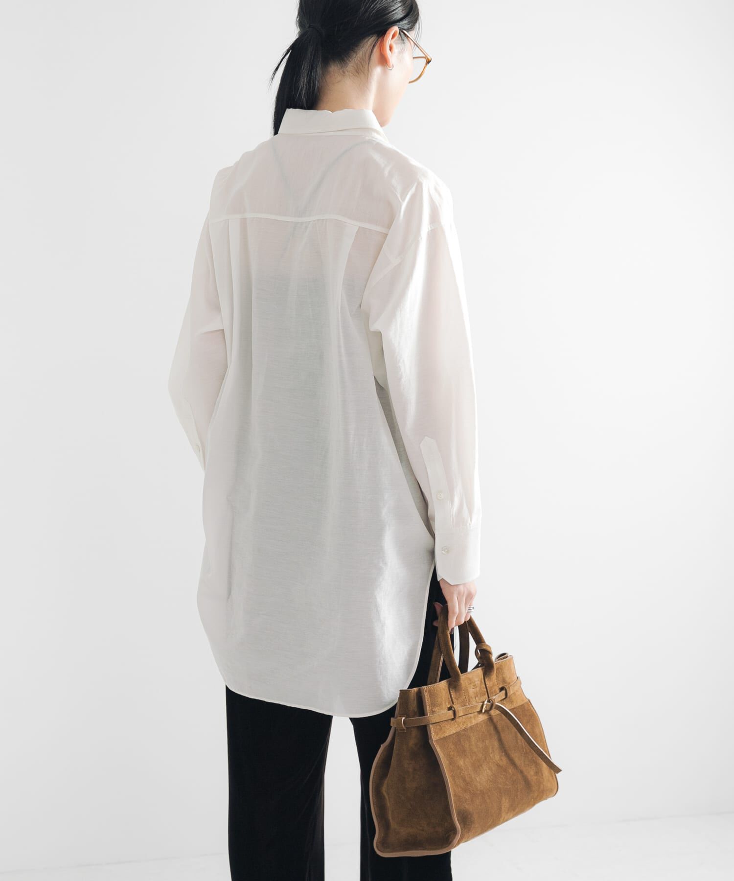 URBAN RESEARCH「シルクコットンロングシャツ」|シャツ・ブラウス|