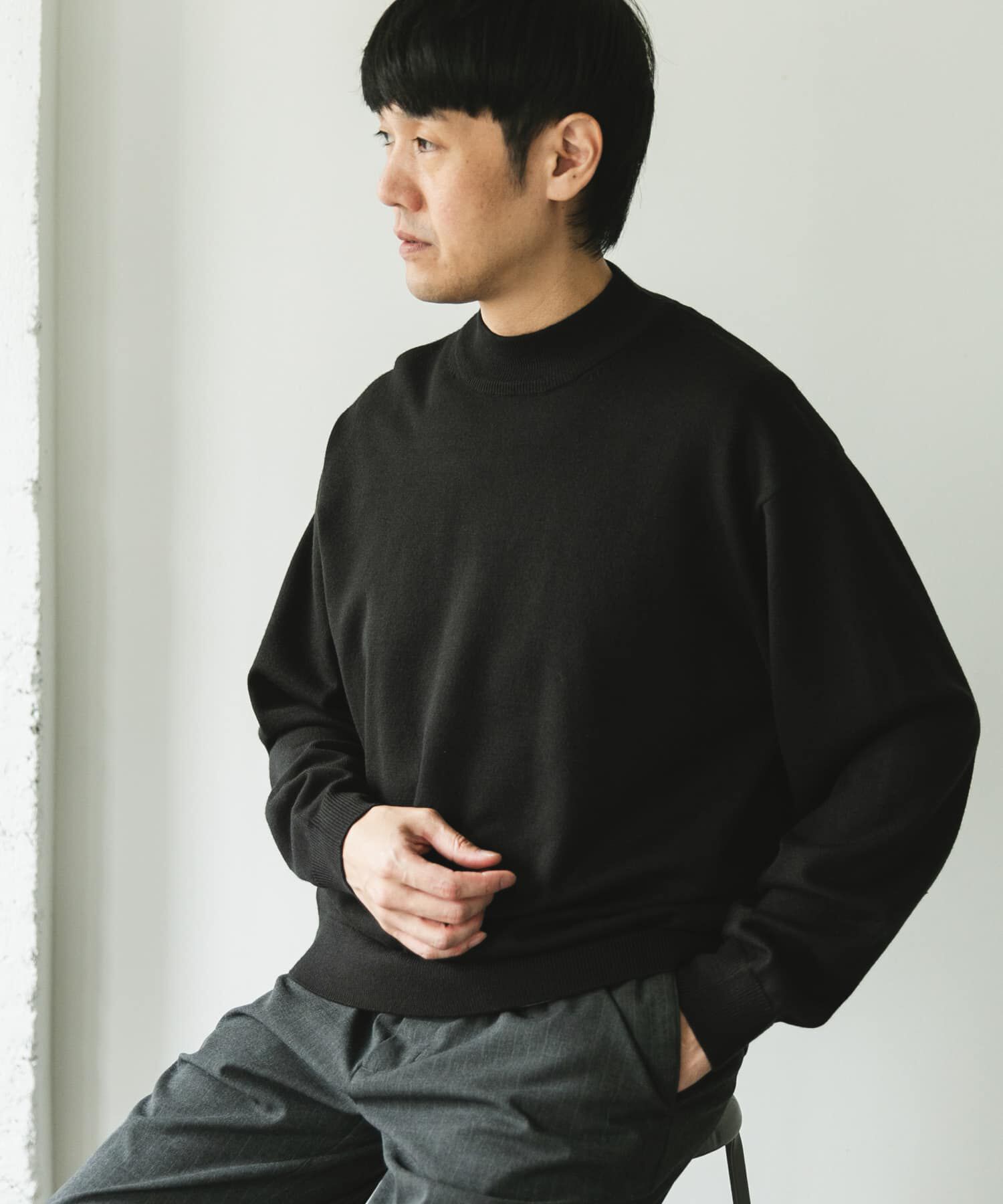 URBAN RESEARCH DOORS「『仁村紗和さん着用』『UR TECH 200日ニット』 モックネック」|ニット・セーター|