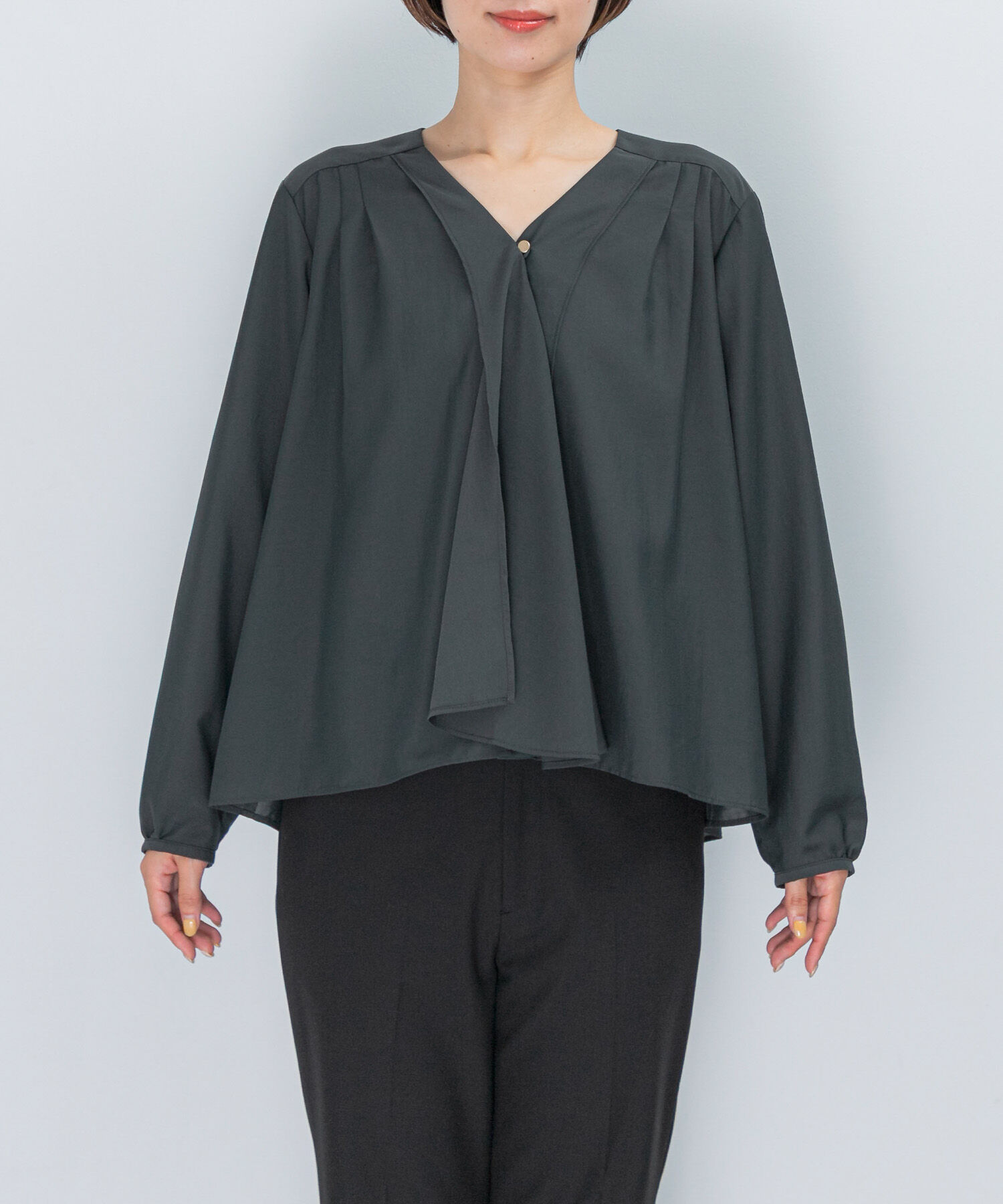 URBAN RESEARCH ROSSO「ウォッシャブルVネックフレアブラウス」|シャツ・ブラウス|