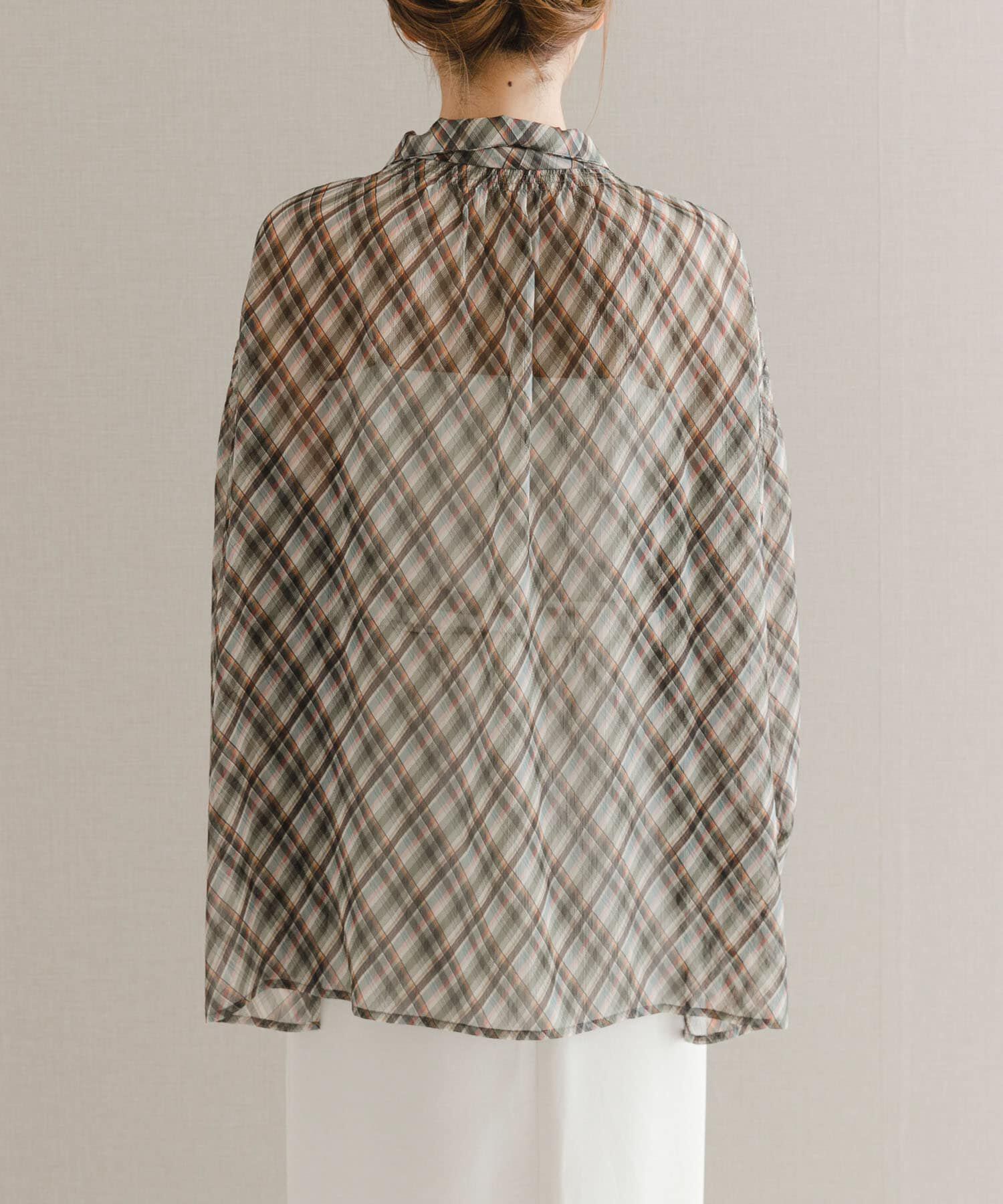 URBAN RESEARCH ROSSO「チェックボウタイボリュームブラウス」|シャツ・ブラウス|