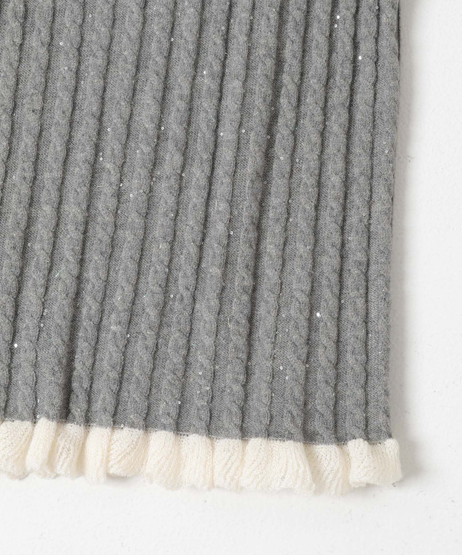 URBAN RESEARCH ROSSO「F by ROSSO　スパンコールフリルリブカーディガン」|カーディガン|