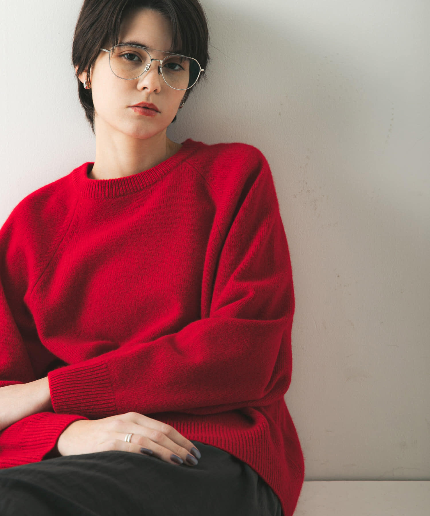 URBAN RESEARCH「カシミヤ強縮クルーネックニット」|ニット・セーター|