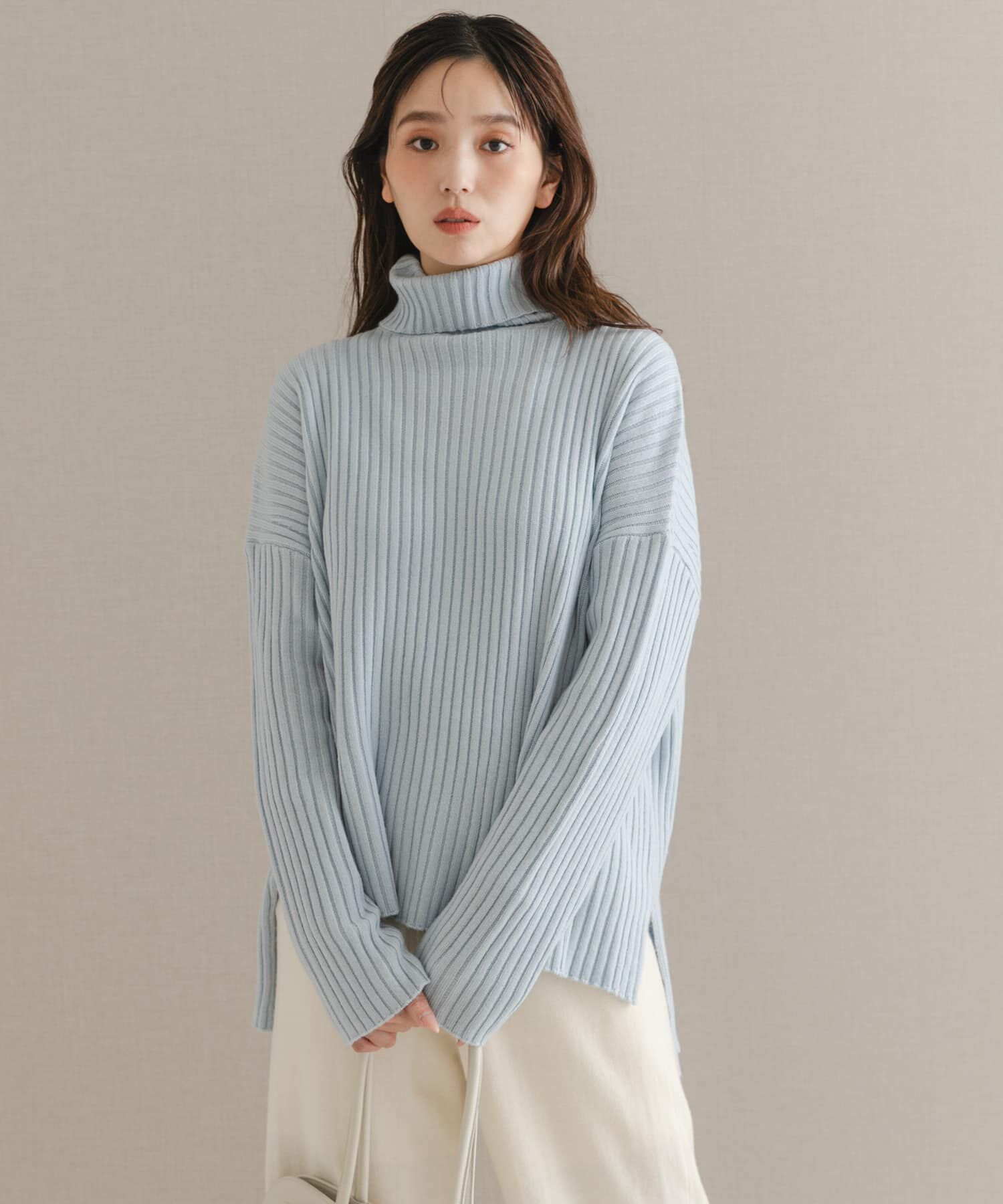 URBAN RESEARCH ROSSO「マシーンウォッシュ ワイドリブニット」|ニット・セーター|