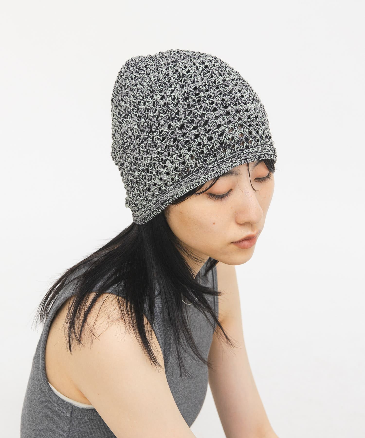  「マルチカラーニットビーニー」|ニット帽|グリーン系その他