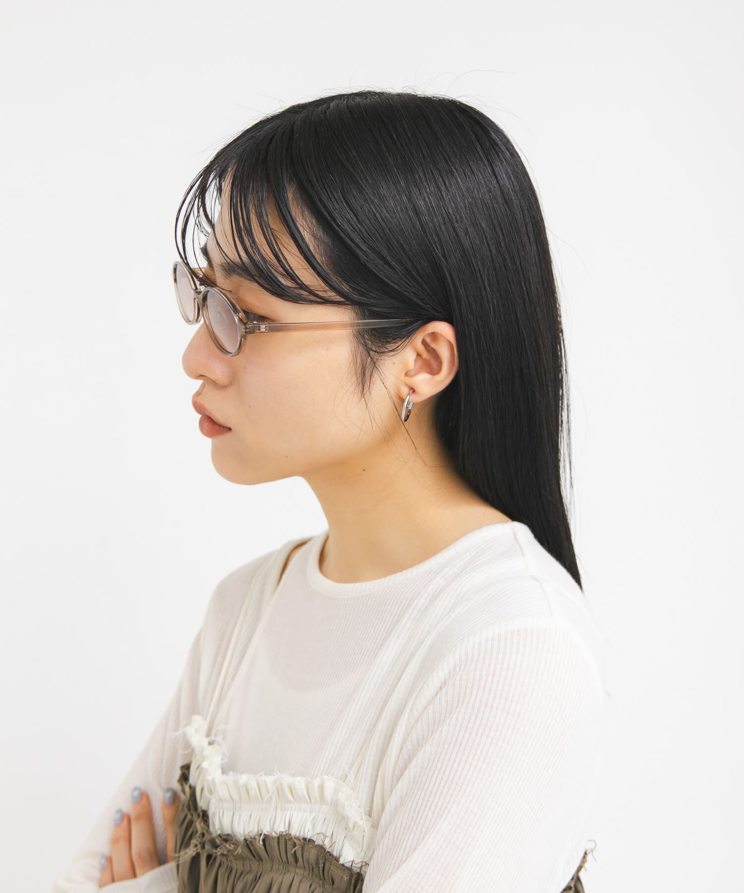  「オーバルフレームサングラス」|メガネ|