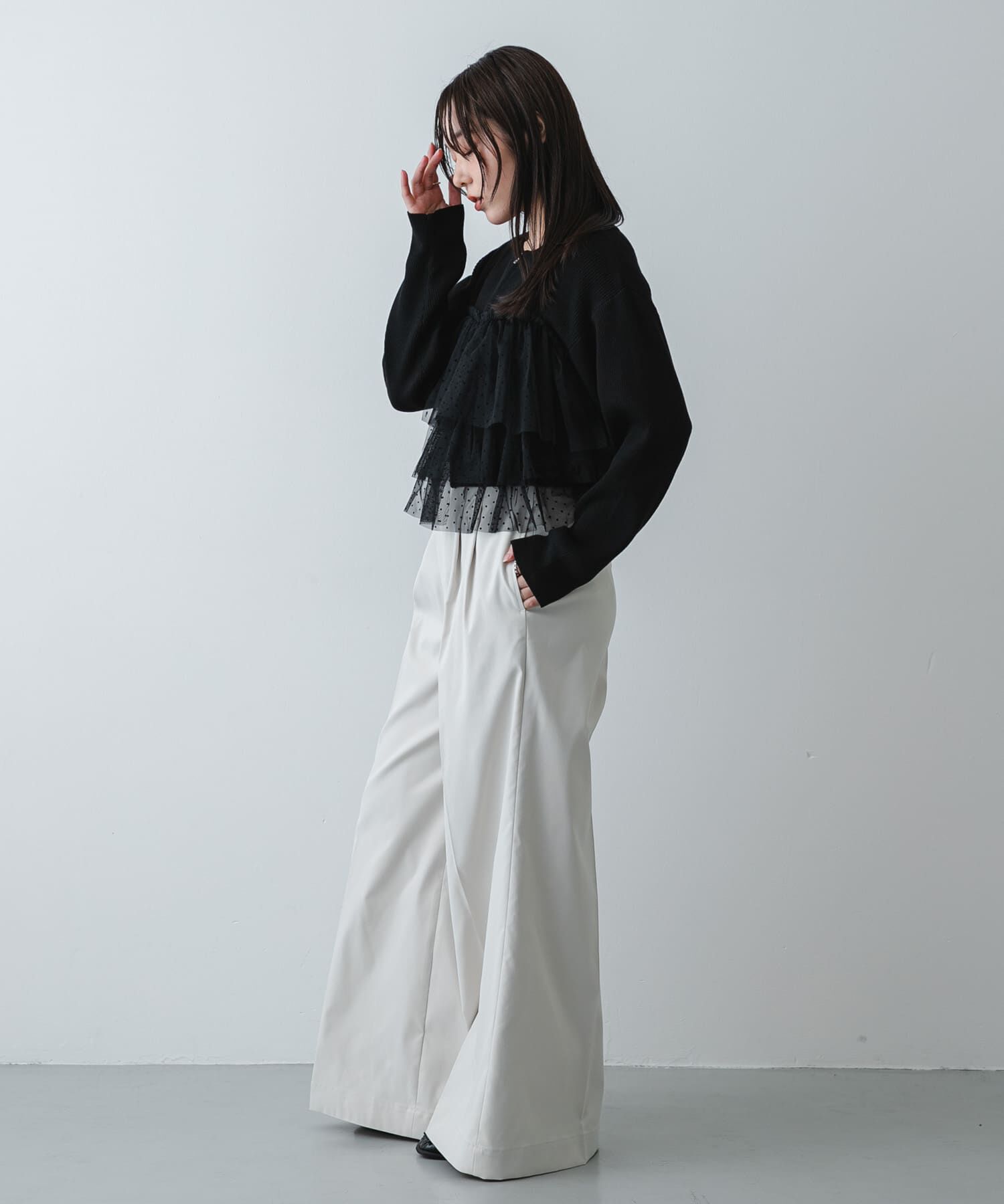 SENSE OF PLACE by URBAN RESEARCH「『洗濯可』ダブルジップフリルニットカーディガン」|ニット・セーター|