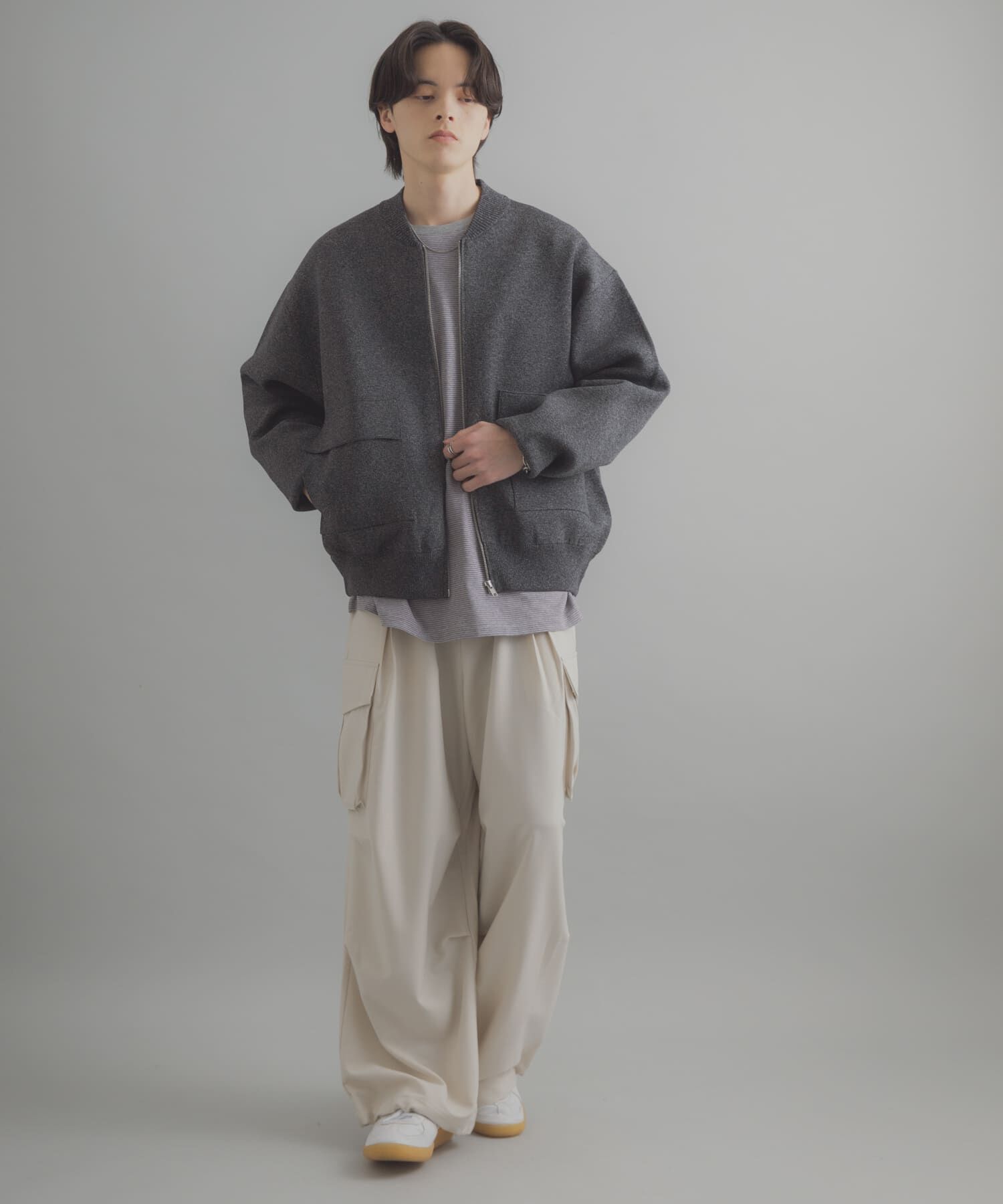 SENSE OF PLACE by URBAN RESEARCH「『洗濯可』ダブルポケットニットブルゾン」|ブルゾン・スタジャン|