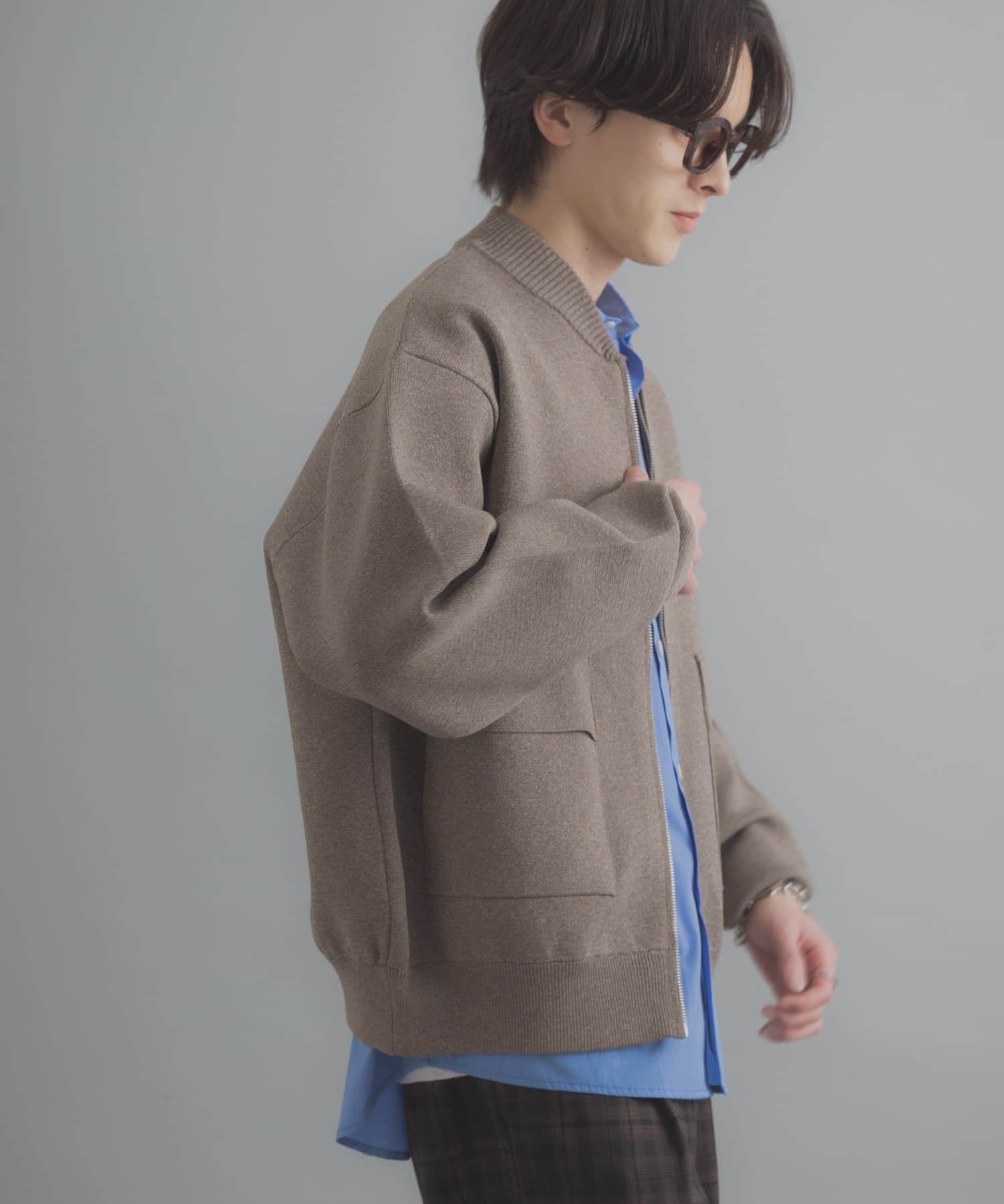 SENSE OF PLACE by URBAN RESEARCH「『洗濯可』ダブルポケットニットブルゾン」|ブルゾン・スタジャン|