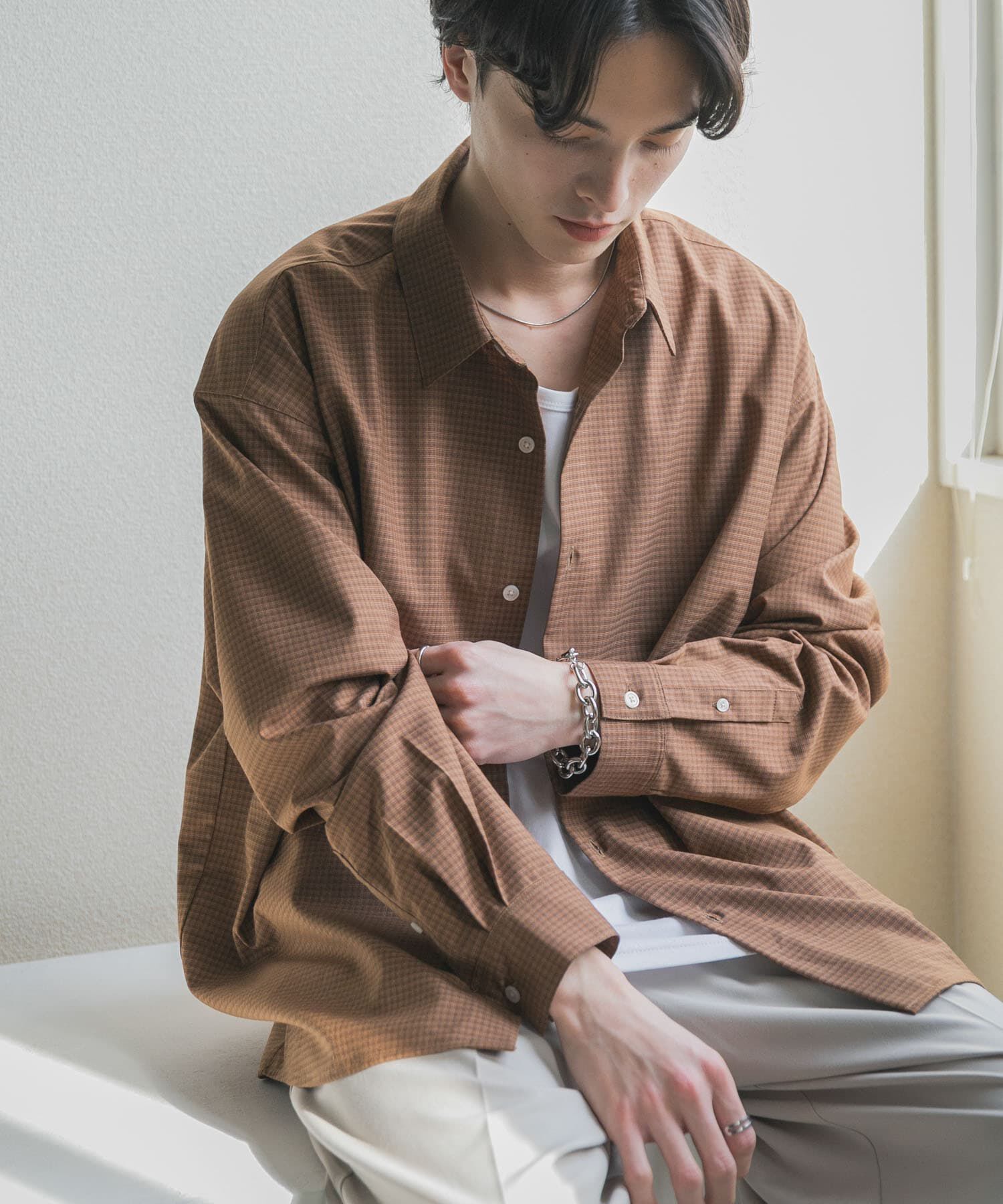 SENSE OF PLACE by URBAN RESEARCH「マイクロチェックレギュラーカラーシャツ」|シャツ・ブラウス|