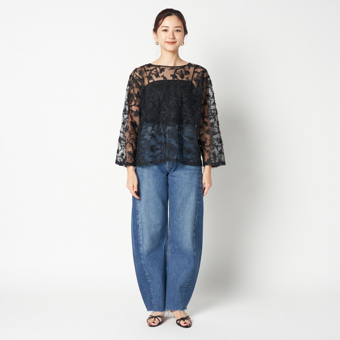 HELIOPOLE「HELIOPOLE FLORAL PATTERN SHEER BLOUSE」|シャツ・ブラウス|