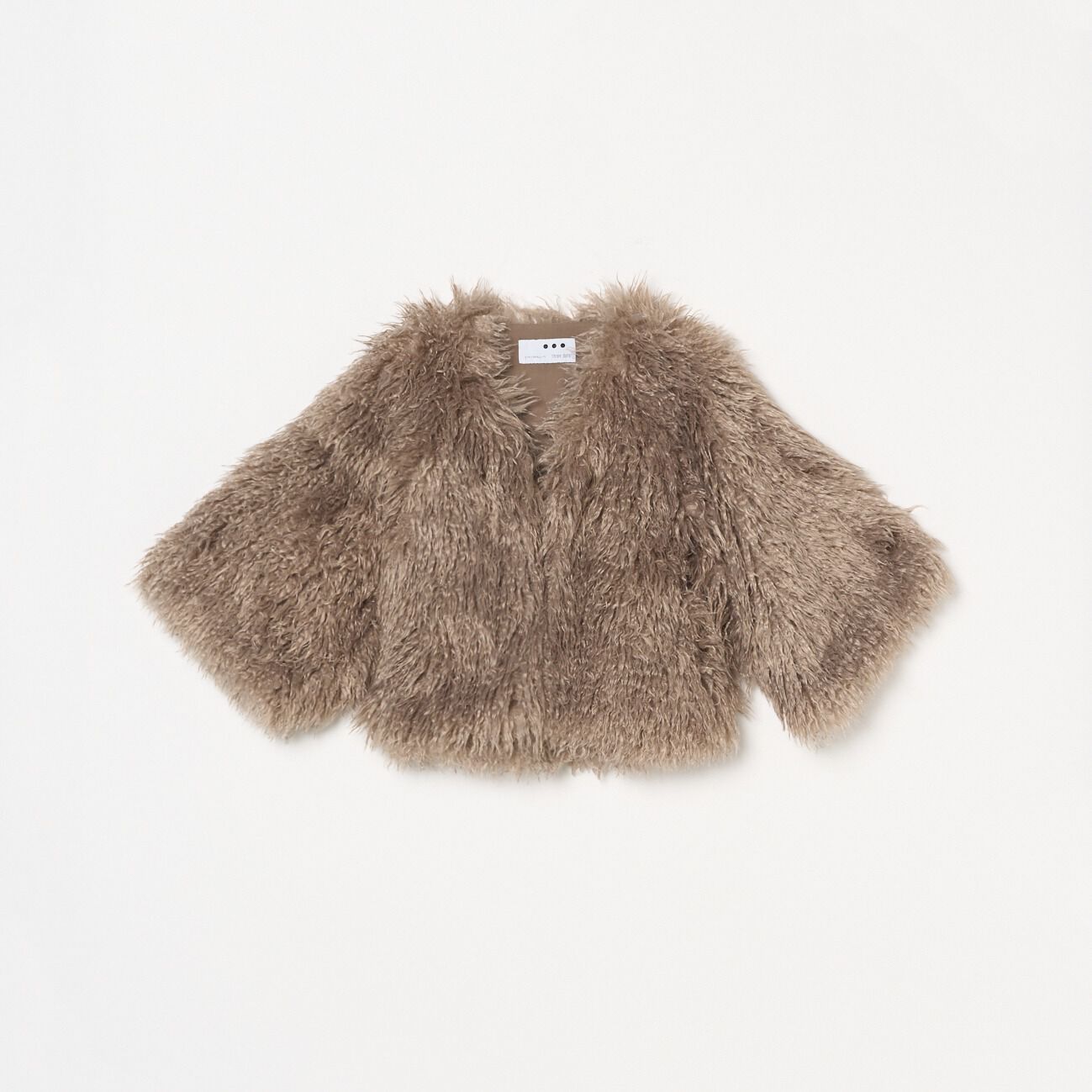  「three dots WAVY FUR SHORT JACKET」|ブルゾン・スタジャン|ライトグレー