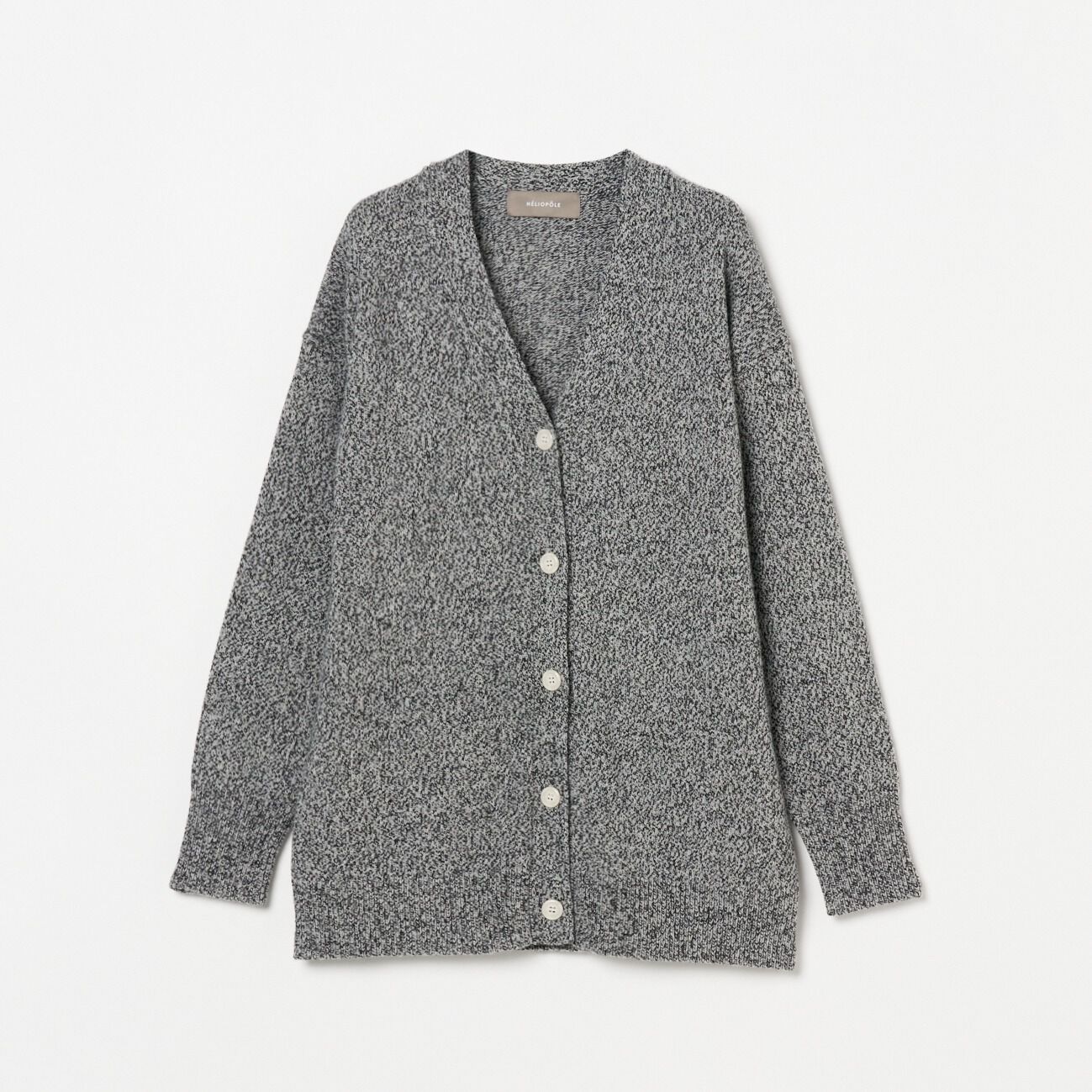 HELIOPOLE「HELIOPOLE MIXED YARN V NECK CARDIGAN」|ニット・セーター|ブラック