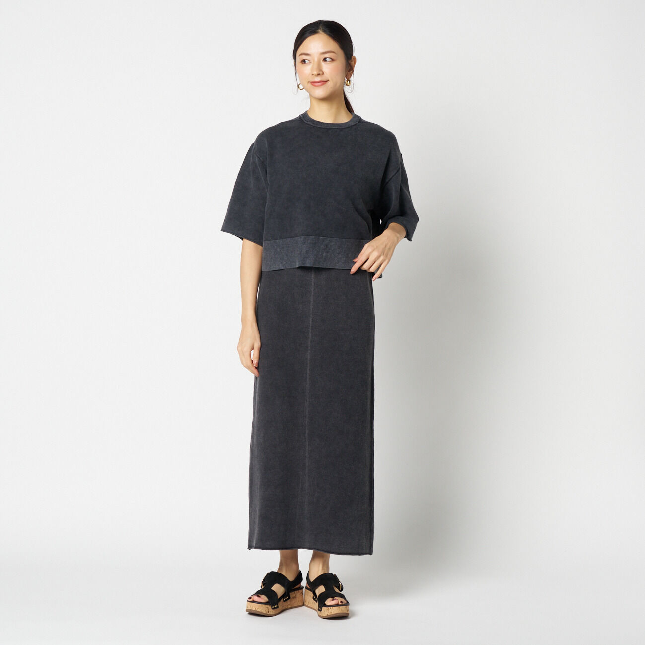 HELIOPOLE「HELIOPOLE FADE RIB KNIT I LINE SKIRT」|スカート|