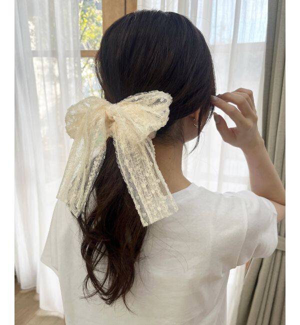  「エアリーリボンシュシュ」|ヘアゴム・シュシュ|アイボリー