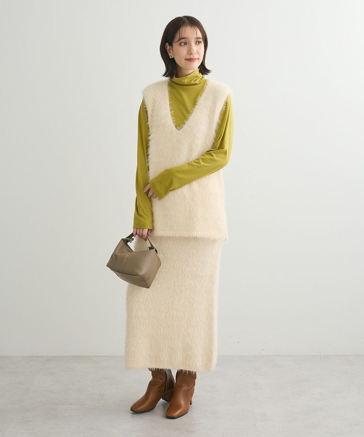 Green Parks「・Petit Fleur シャギーニットスカート」|タイト|