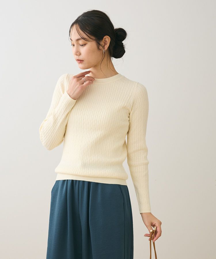 Green Parks「プチケーブルクルーネックニットプルオーバー」|ニット・セーター|