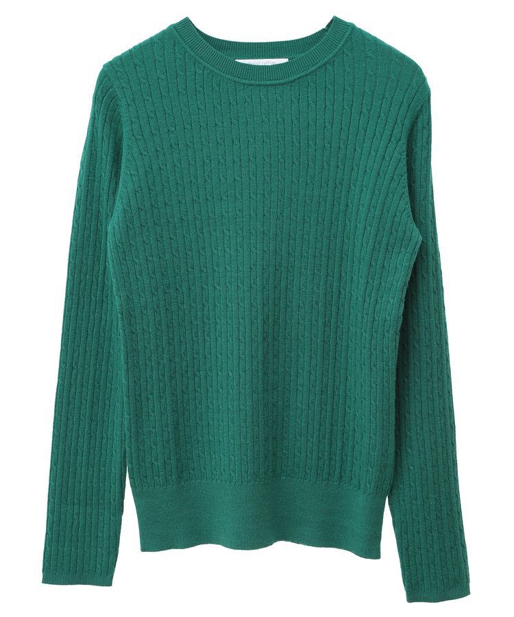 Green Parks「プチケーブルクルーネックニットプルオーバー」|ニット・セーター|