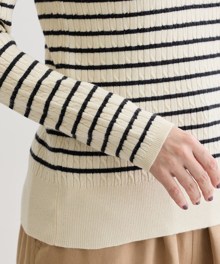 Green Parks「プチケーブルクルーネックニットプルオーバー」|ニット・セーター|