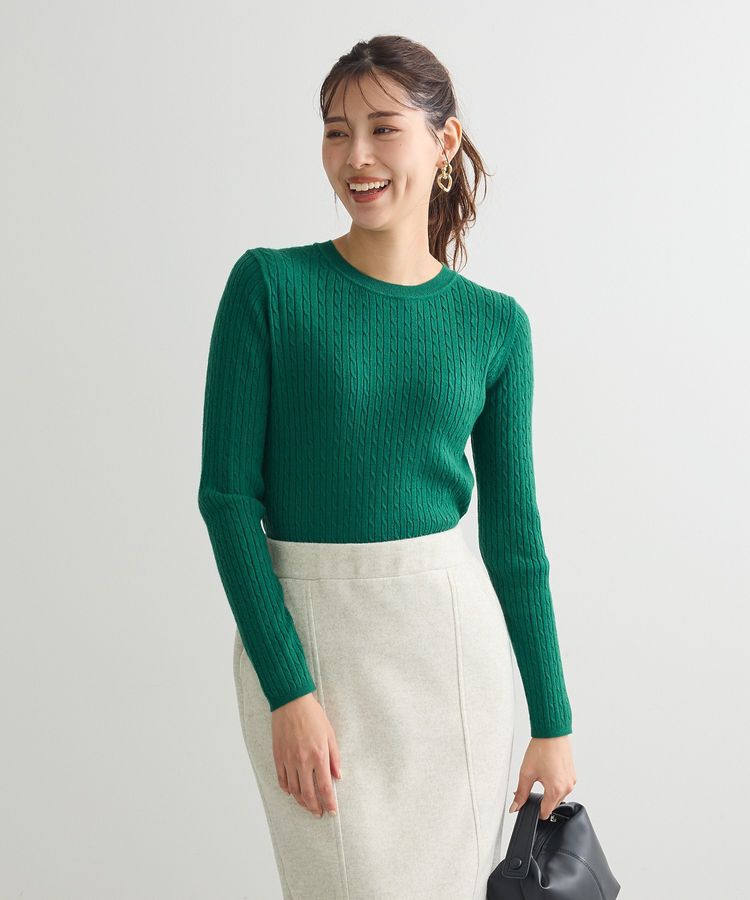 Green Parks「プチケーブルクルーネックニットプルオーバー」|ニット・セーター|Green
