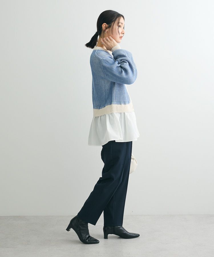Green Parks「配色リブドッキングチュニック」|ニット・セーター|