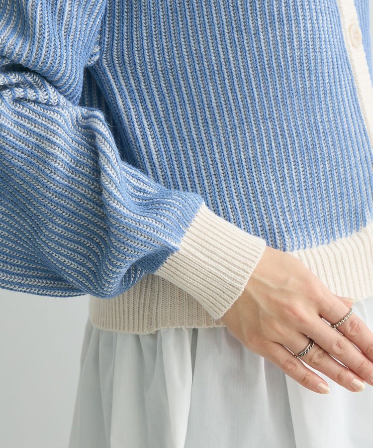 Green Parks「配色リブドッキングチュニック」|ニット・セーター|