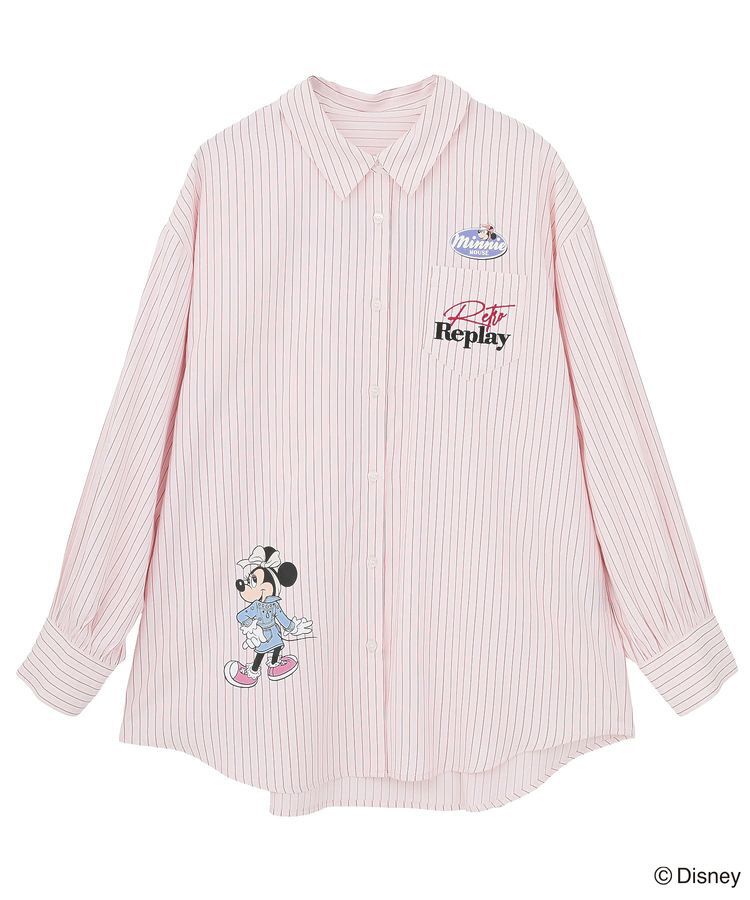 Green Parks「ミッキー＆フレンズ/オーバーサイズシャツ」|シャツ・ブラウス|Pink