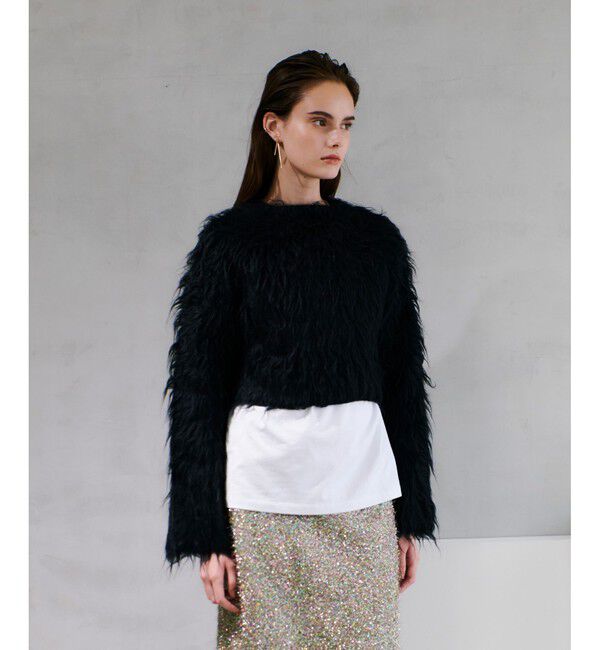 allureville「ミンクファーボトルネックプルオーバー」|ニット・セーター|