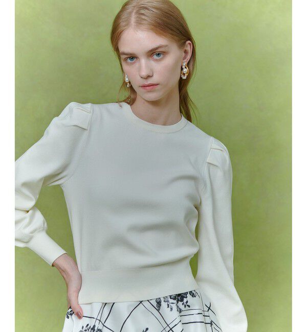 LOULOU WILLOUGHBY「【LOULOU WILLOUGHBY】フラワー衿付プルオーバー」|ニット・セーター|