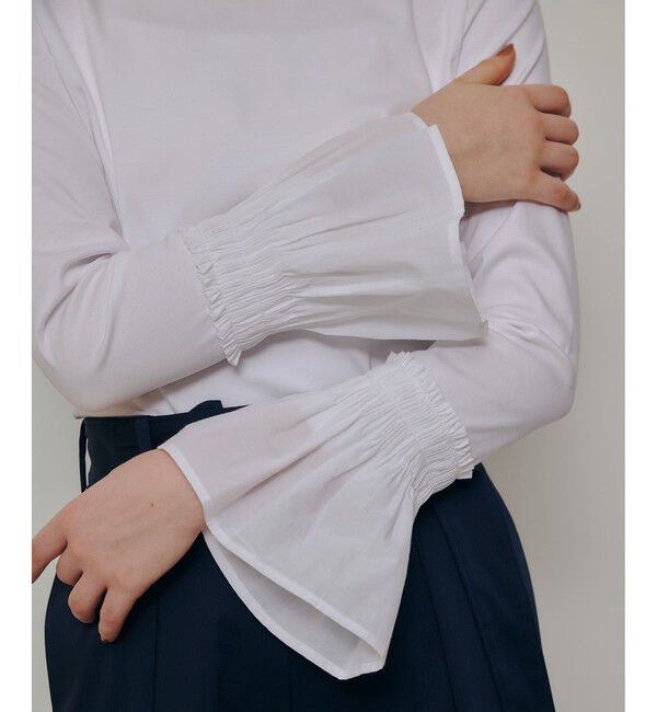 allureville「刺繍プリーツカフスプルオーバー」|Tシャツ・カットソー|オフホワイト