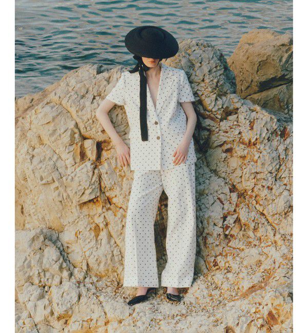 LOULOU WILLOUGHBY「【LOULOU WILLOUGHBY】リネン混ドットワイドパンツ」|チノ|