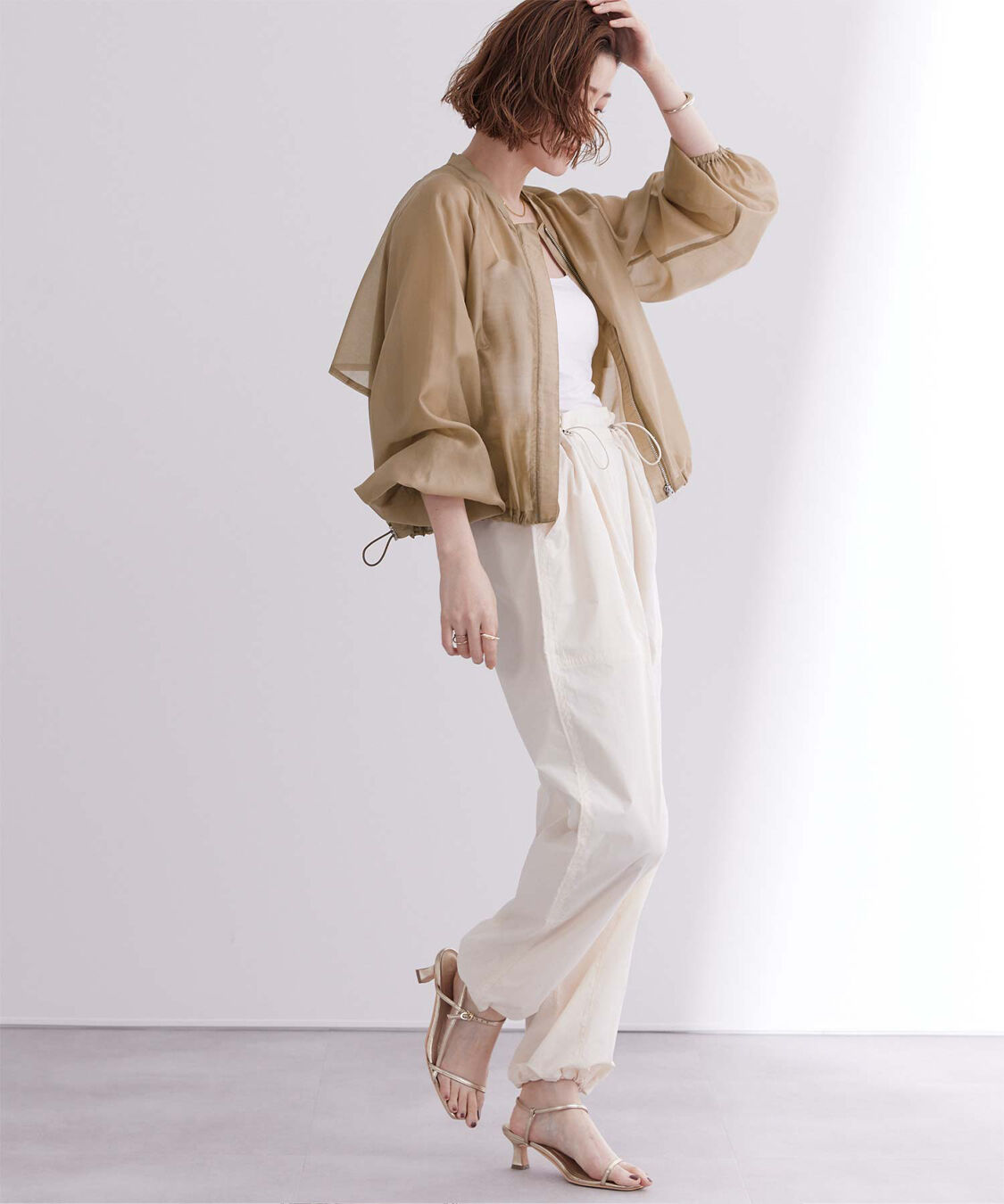 ur's「ドローストリングシアーブルゾン」|ブルゾン・スタジャン|