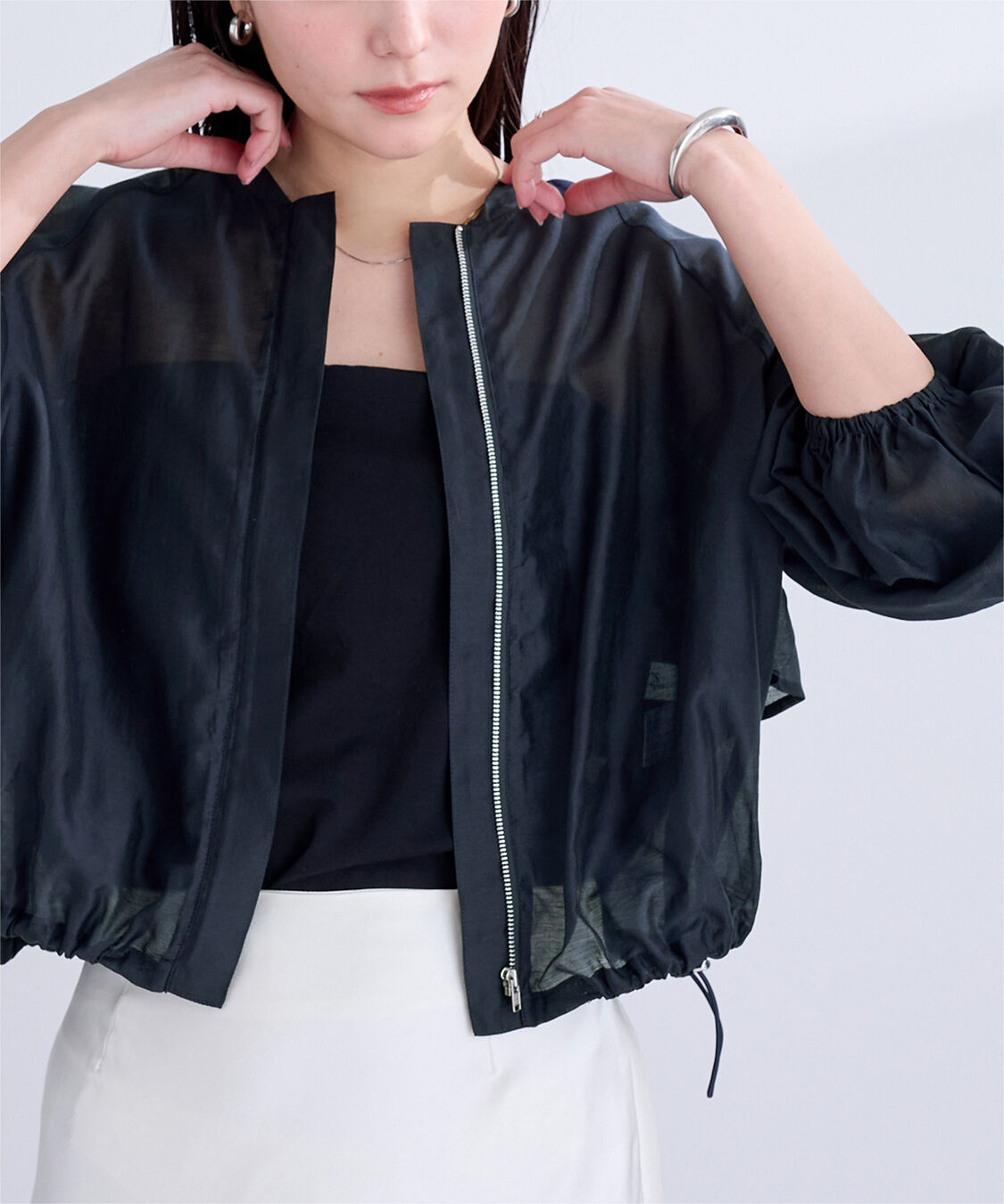 ur's「ドローストリングシアーブルゾン」|ブルゾン・スタジャン|