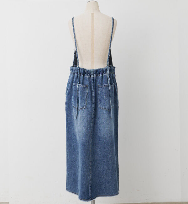  「綿麻デニムジャンパースカート」|ワンピース|