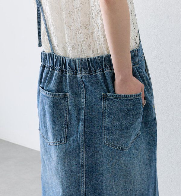  「綿麻デニムジャンパースカート」|ワンピース|