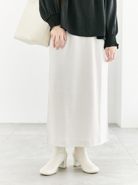 Te chichi TERRASSE「無地/ラメボーダーカットナロースカート」|スカート|