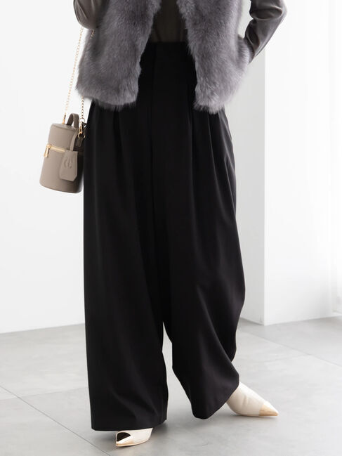 Te chichi「タックワイドフルレングスパンツ《2025winter catalog item》」|その他|ブラック