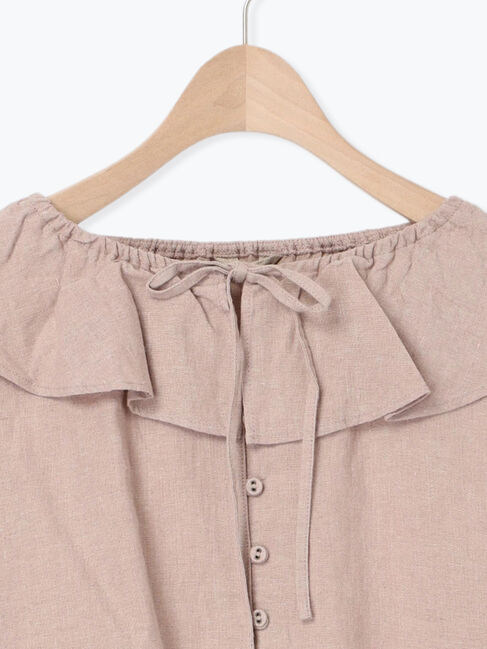 Samansa Mos2「【Slow linen】柄アソートフリルブラウス」|シャツ・ブラウス|