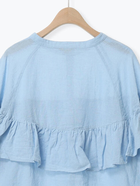 Samansa Mos2「切替フリルチュニック」|シャツ・ブラウス|