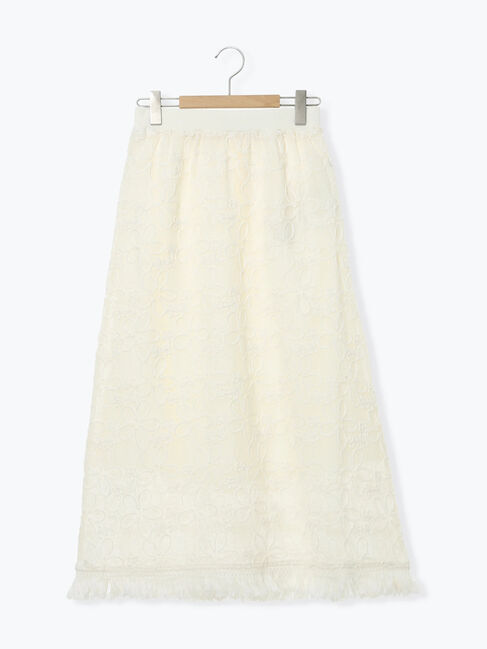 Samansa Mos2「刺繍レースメッシュスカート」|スカート|