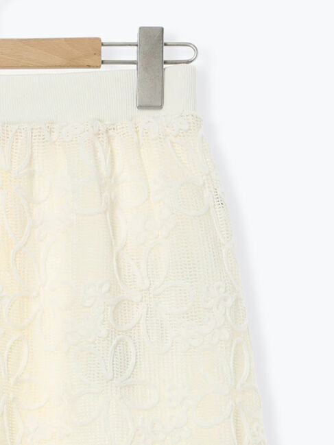 Samansa Mos2「刺繍レースメッシュスカート」|スカート|