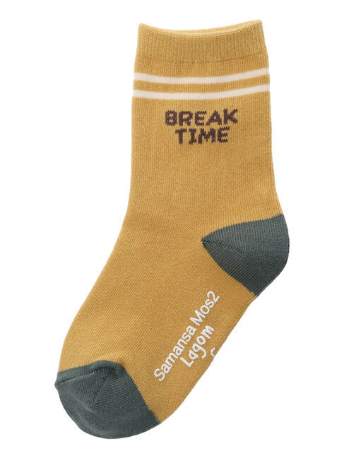 Samansa Mos2 Lagom「ロゴ入りソックス」|ソックス|マスタード