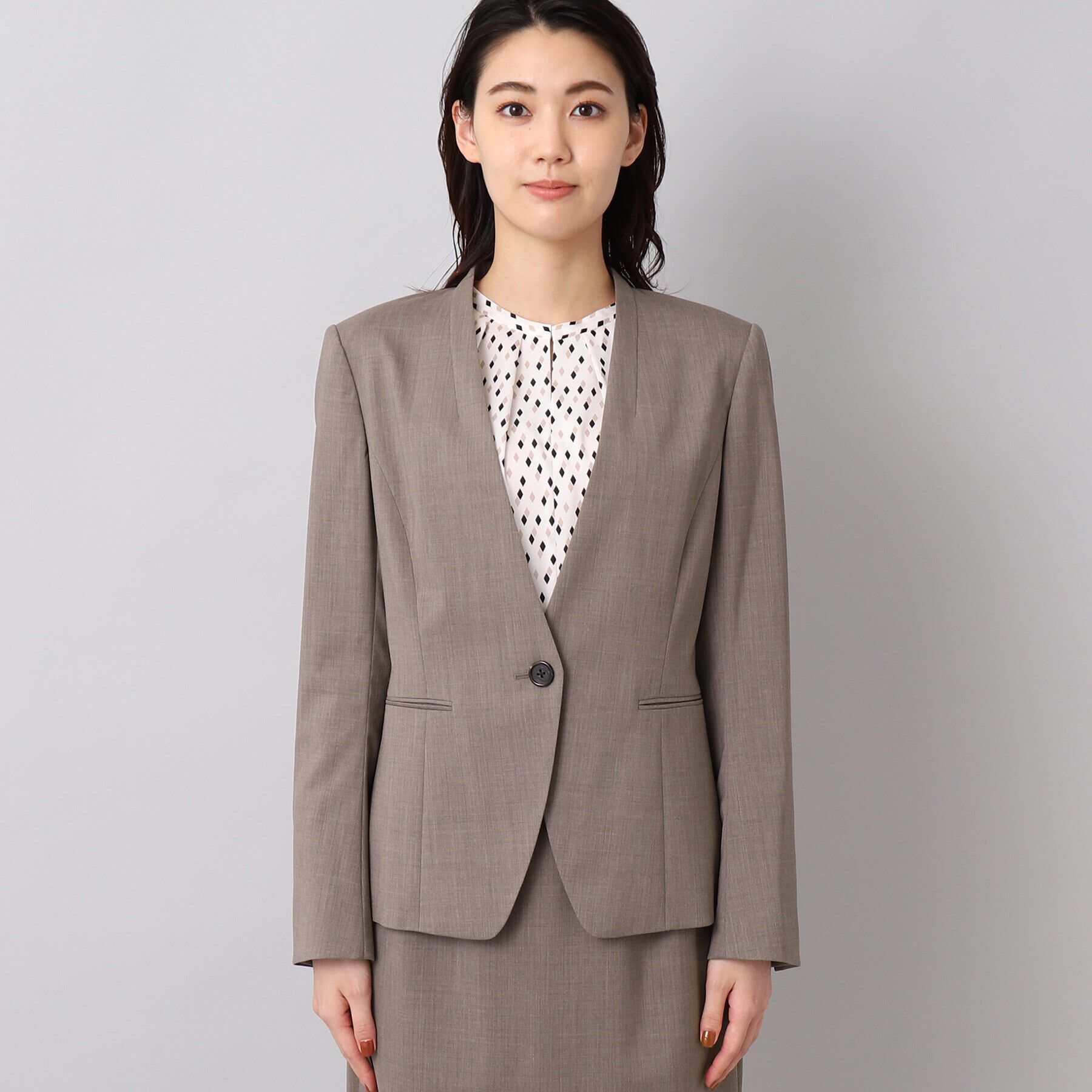 UNTITLED「ファインウーステッド カラーレスジャケット」|ノーカラージャケット|