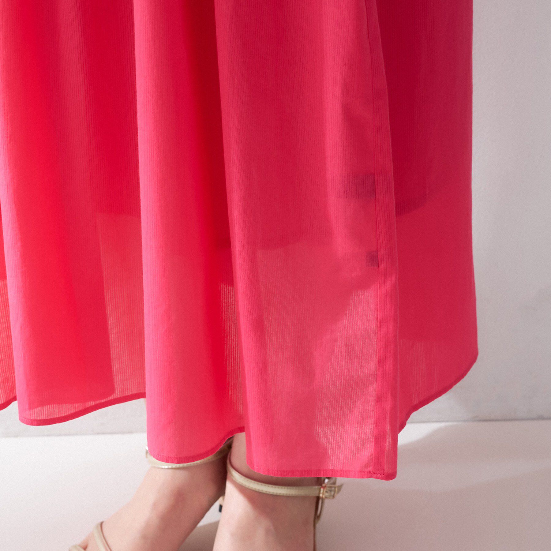 UNTITLED「【フレンチスリーブ/着映え】シャーリングロングワンピース」|ワンピース|