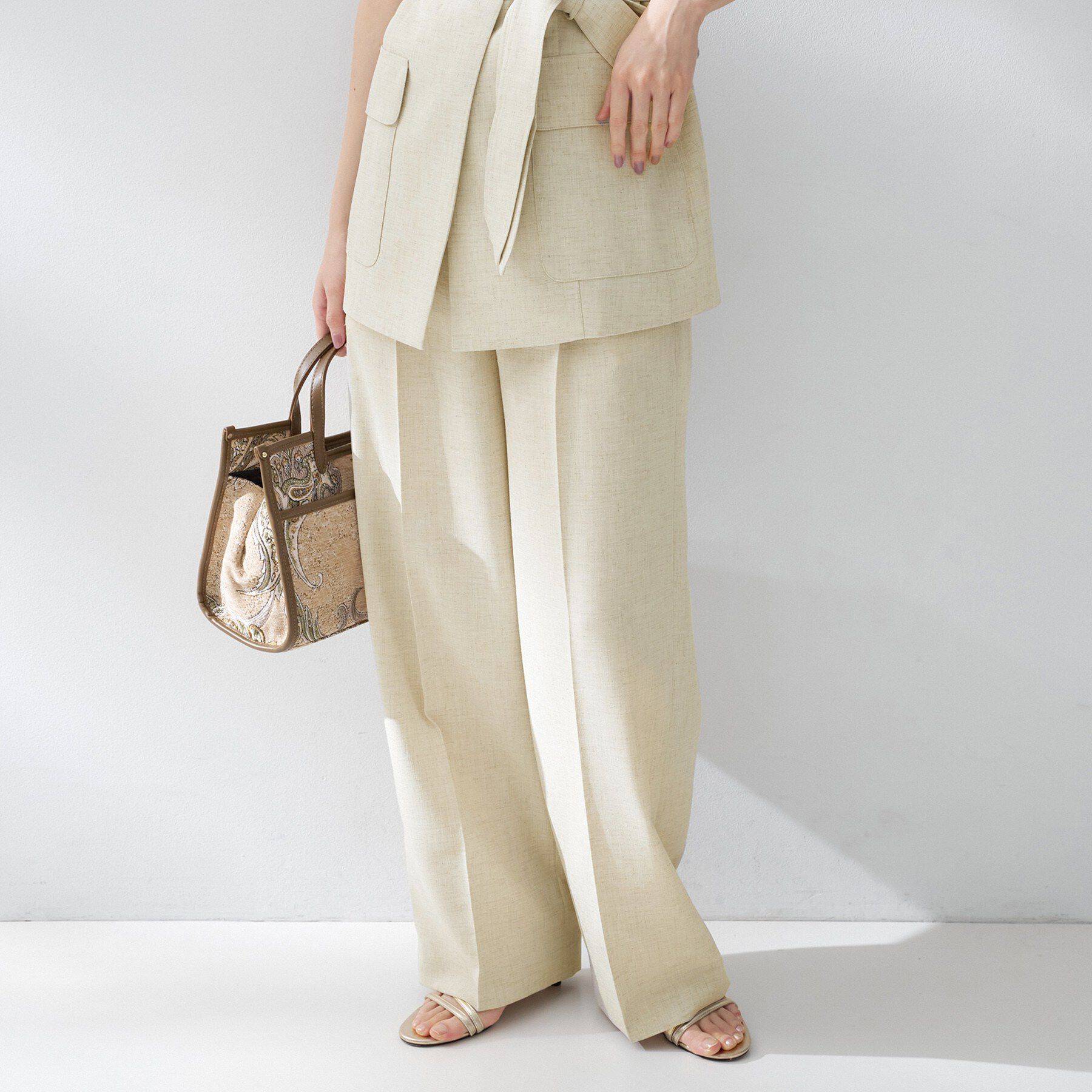 UNTITLED「【セットアップ可/UVカット/接触冷感/遮熱/通気性】スラブワイドパンツ」|その他|ライトベージュ(05