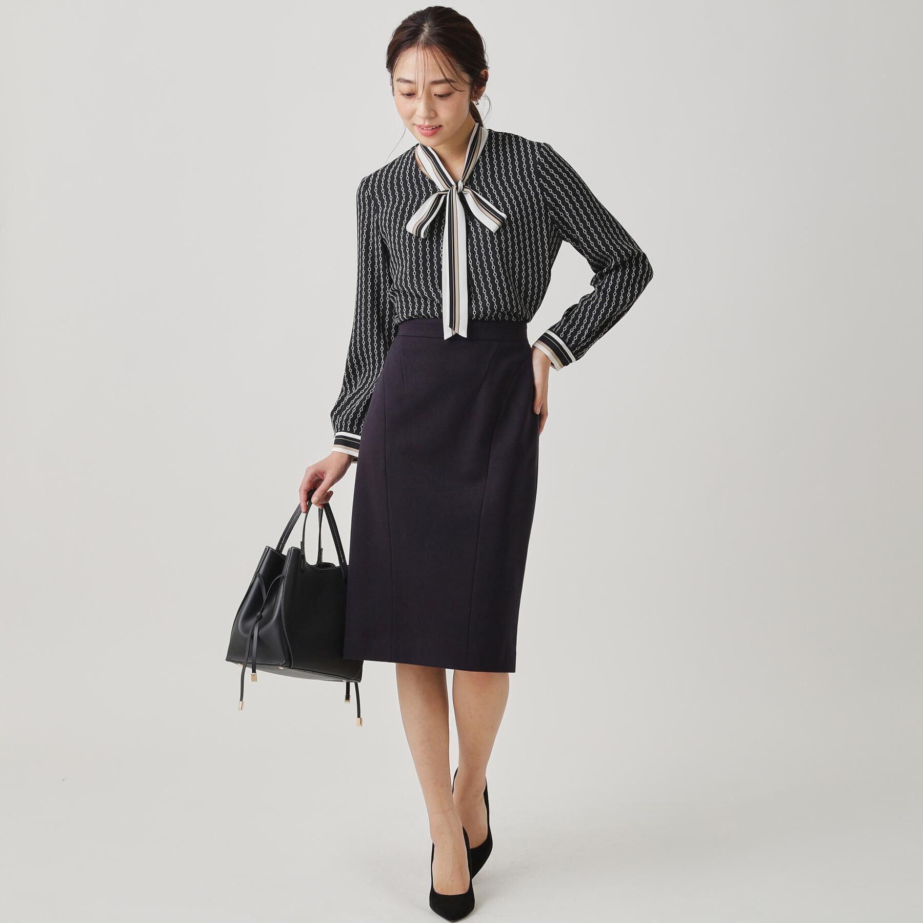 COUP DE CHANCE「【手洗い可／日本製】チェーン柄ブラウス」|シャツ・ブラウス|