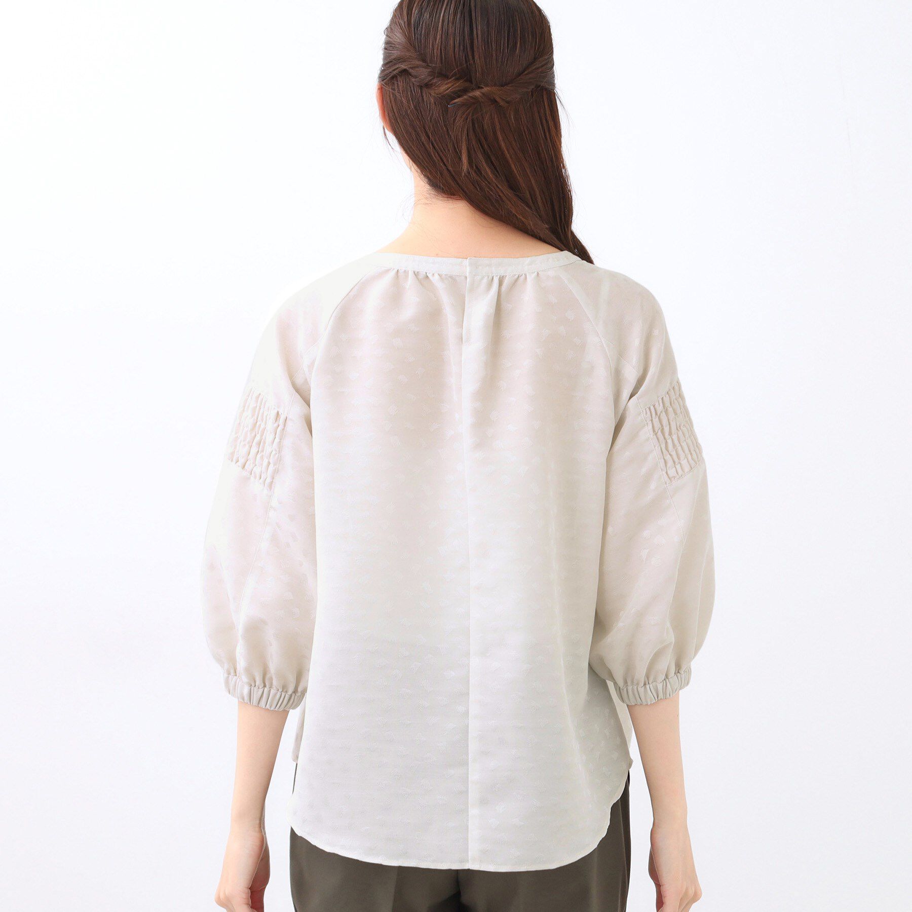 Reflect「【一枚で着映える◎】レオパード風ジャカードブラウス」|シャツ・ブラウス|