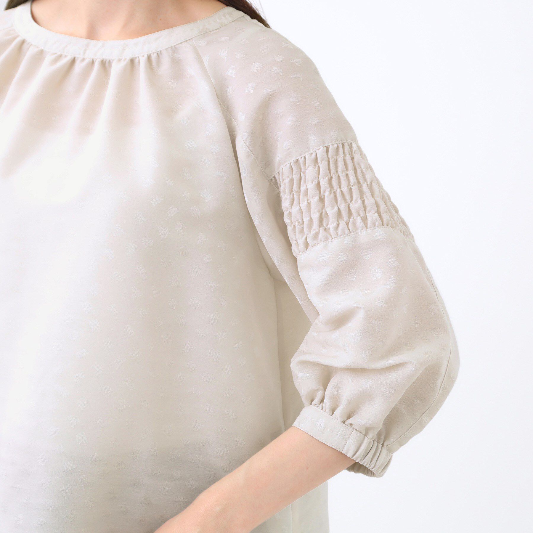 Reflect「【一枚で着映える◎】レオパード風ジャカードブラウス」|シャツ・ブラウス|