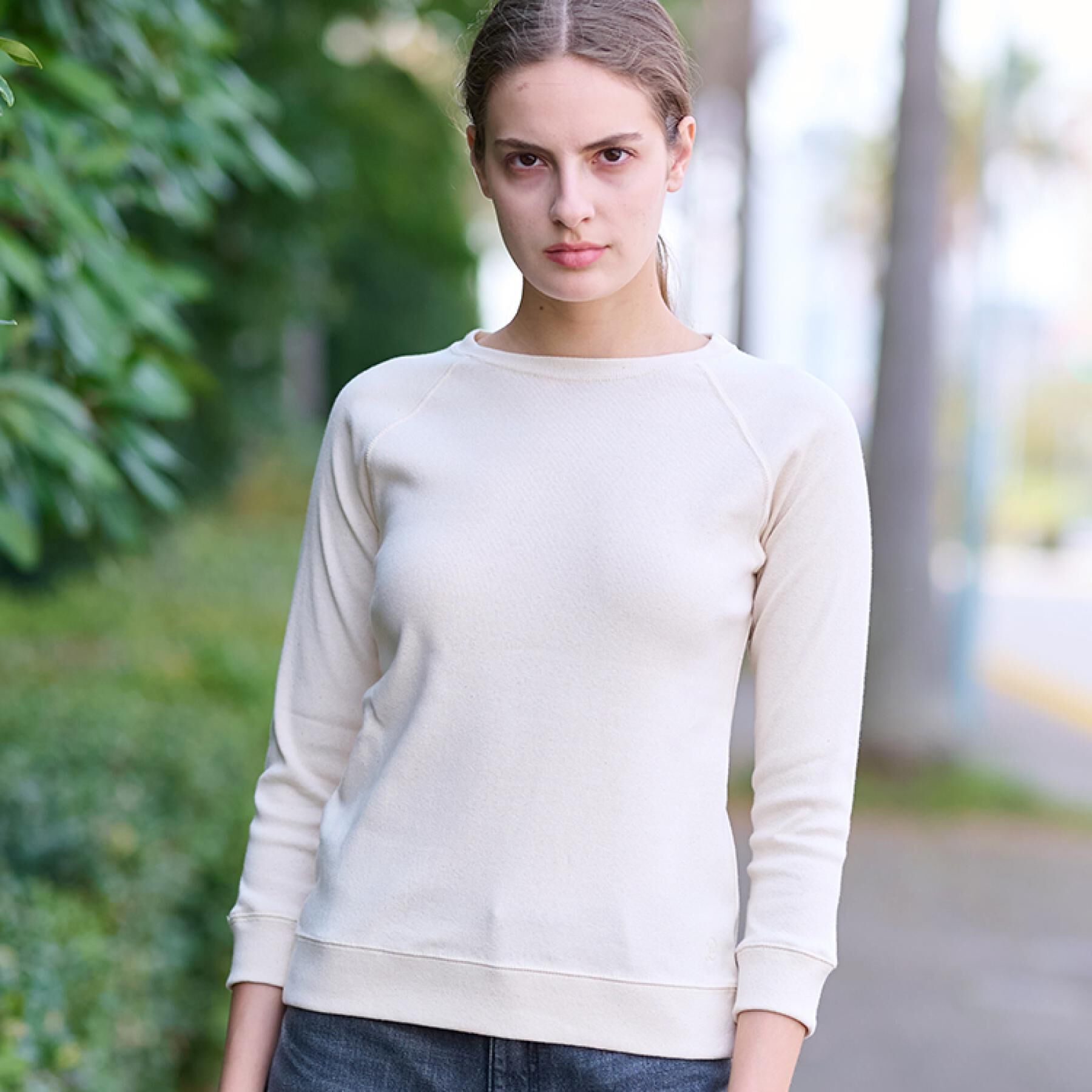 DRESSTERIOR「ラグランスリーブコットンプルオーバー」|パーカー|アイボリー(004)